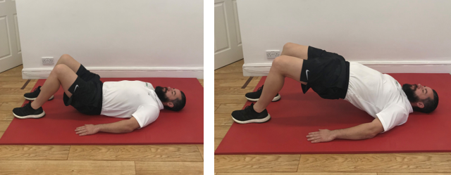 basic hip bridge start and finish